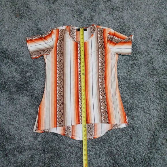 Lucky & Blessed Womens Size Small Short Sleeved Shirt Southwest  Print Orange - Picture 4 of 7